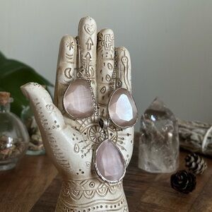 Rose Pink Teardrop Jewelry Set – Bohemian Necklace & Earrings